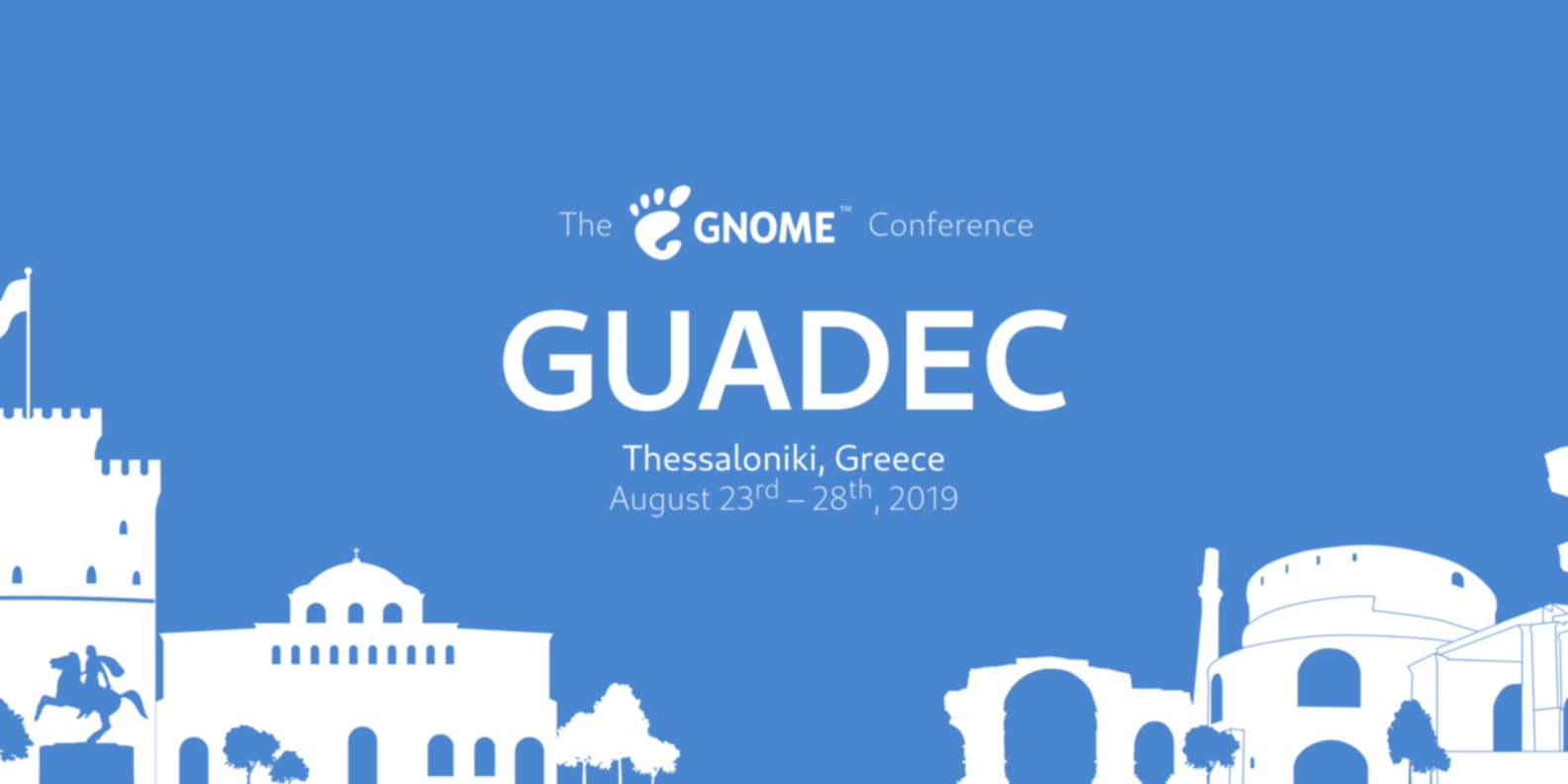 The GUADEC 2019 hero banner